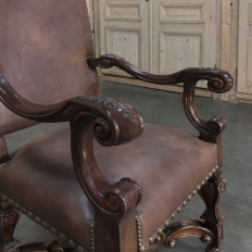 Louis XIV Leather Armchair