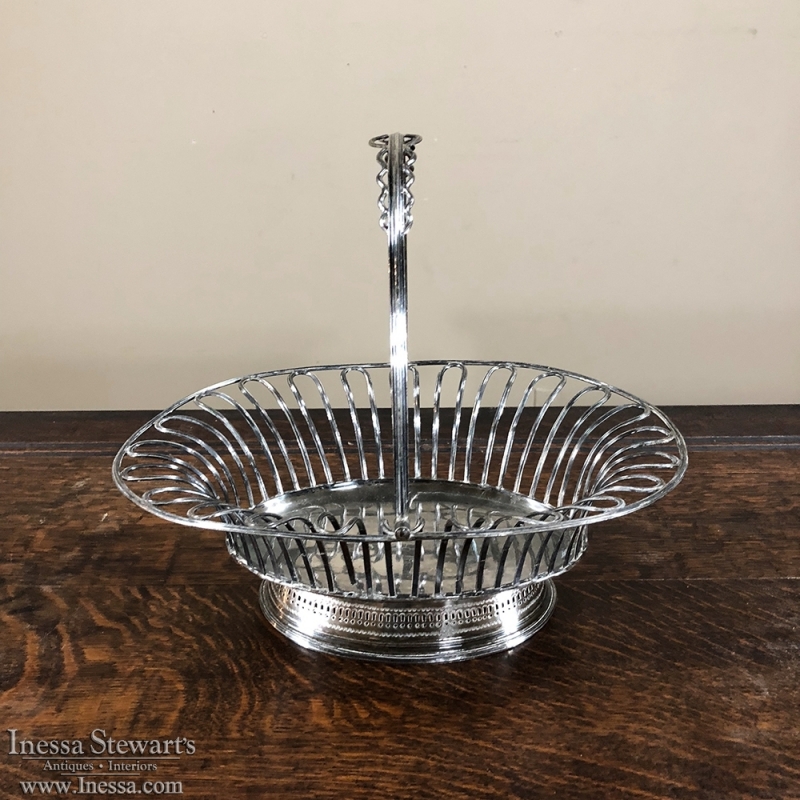 French Silver Plate Louis XVI Style Basket