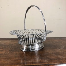 French Silver Plate Louis XVI Style Basket