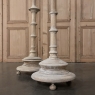 Set of Three 19th Century Turned Wood Painted Candlesticks
