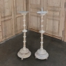 Set of Three 19th Century Turned Wood Painted Candlesticks