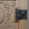 Pair Antique Hand-Carved Stripped Oak Door Panels