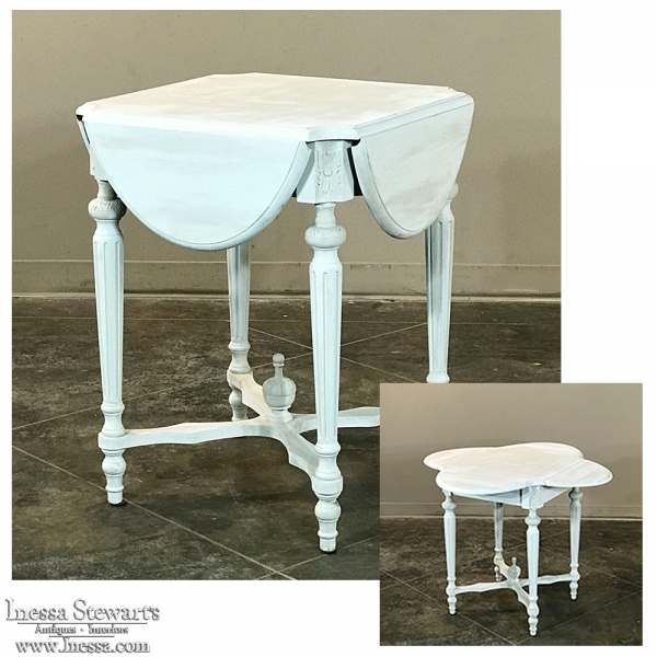 Reproduction Painted Drop Leaf Clover Table