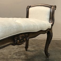 Reproduction Louis XV Upholstered Armbench