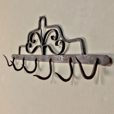 Pair 19th Century Spanish Wrought Iron Spoon Racks from Malaga