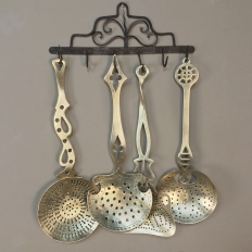 Pair 19th Century Spanish Wrought Iron Spoon Racks from Malaga