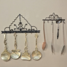 Pair 19th Century Spanish Wrought Iron Spoon Racks from Malaga