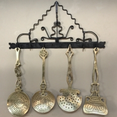 Pair 19th Century Spanish Wrought Iron Spoon Racks from Malaga