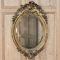 Gilded Mirror, 19th Century French Louis XVI Oval