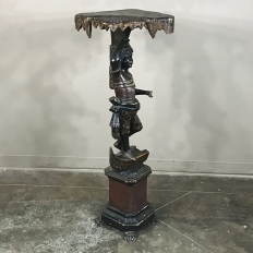 19th Century Hand-Painted Venetian Blackamore Pedestal