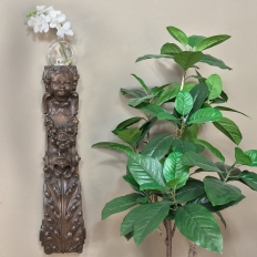 18th Century Hand Carved Angel Oak Pilaster 