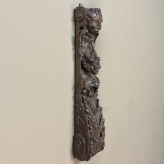 18th Century Hand Carved Angel Oak Pilaster 