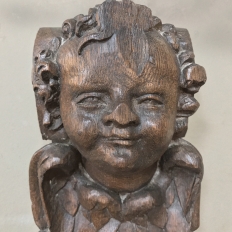18th Century Hand Carved Angel Oak Pilaster 