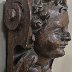 18th Century Hand Carved Angel Oak Pilaster 
