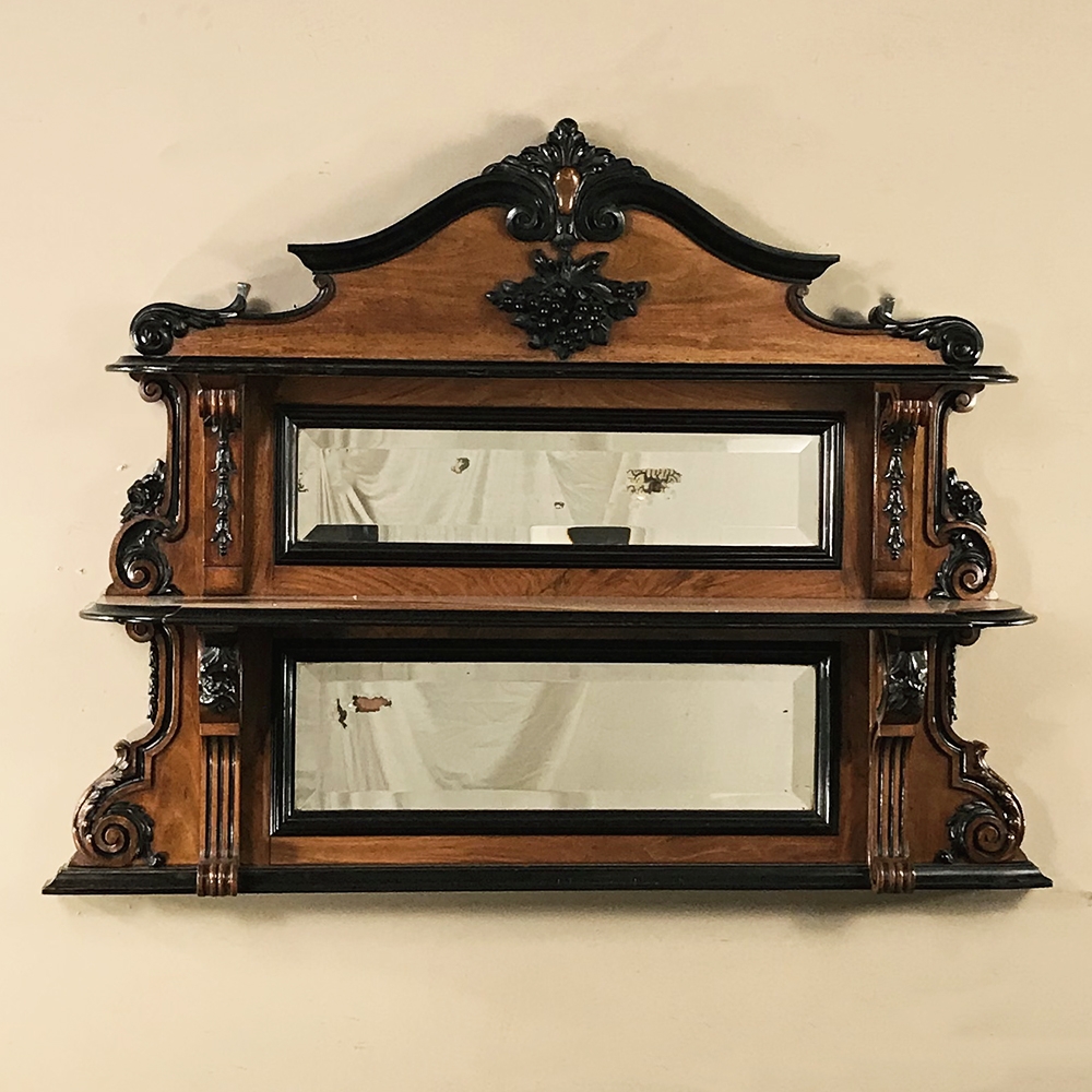 19th Century French Napoleon III Period Wall Shelf with Mirrors