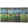 Set of 4 Large Scale Vintage Four Seasons Paintings