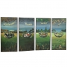 Mid-Century set of 4 Large Scale Four Seasons Paintings