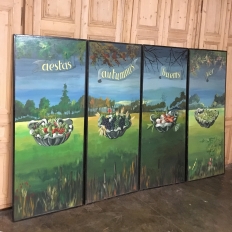 Set of 4 Large Scale Vintage Four Seasons Paintings