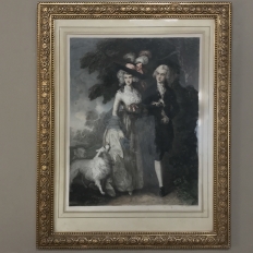 19th Century Framed Hand Colored Engraving by Armand Mathey (1854-1931)