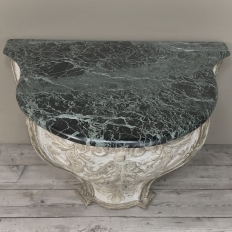 18th Century French Baroque Marble Top Painted Console ~ Pedestal