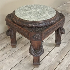 19th Century French Louis XVI Marble Top Lamp Table ~ Pedestal