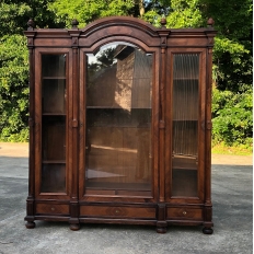19th Century French Louis XVI Rosewood Triple Display Armoire ~ Bookcase