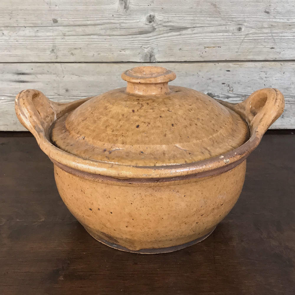 19th Century Earthenware Pot with Lid