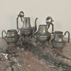 Antique French Pewter Coffee & Tea Set
