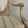 Pair 19th Century French Louis XVI Giltwood Armchairs