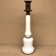 19th Century Neoclassical French Milk Glass Oil Lantern 