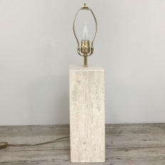 Mid-Century Travertine Table Lamp