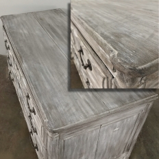 18th Century Country French Whitewashed Oak Commode