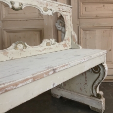 19th Century Italian Painted Bench with Angels