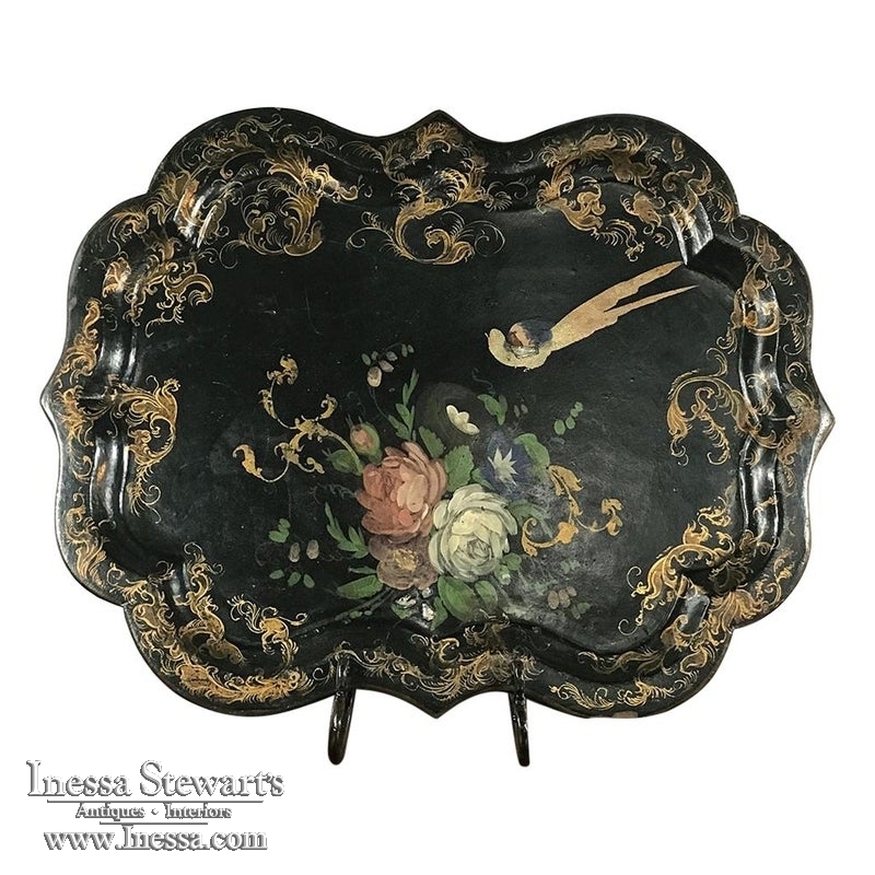 Serving Tray, 19th Century English in Papier Mache