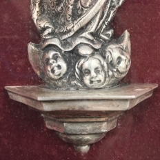 19th Century French Silverplated Madonna in Octagonal Frame