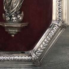 19th Century French Silverplated Madonna in Octagonal Frame