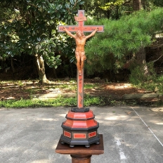 19th Century Bronze & Walnut Crucifix