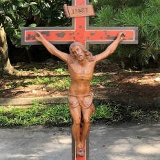 19th Century Bronze & Walnut Crucifix