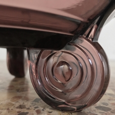 Lavender Art Deco Glass Footed Centerpiece Bowl