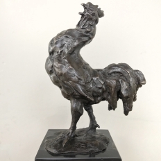 Mid-Century Bronze Statue of Rooster