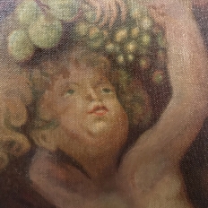 Antique Oil Painting on Canvas of Cherubs