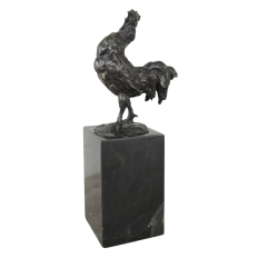 Mid-Century Bronze Statue of Rooster