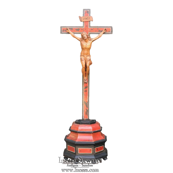 19th Century Carved Wood Crucifix