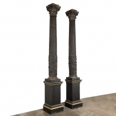 17th Century Architectural Monumental Italian Corinthian Columns on Pedestals