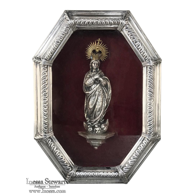 19th Century Madonna in Octagonal Frame