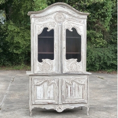 19th Century Country French Painted Bookcase ~ Buffet a Deux Corps