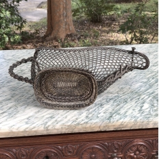 Antique Brass Wine Serving Basket