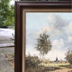Mid-Century Framed Oil Painting on Canvas signed A. Zettermen