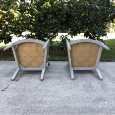 Pair 19th Century French Directoire Style Painted Armchairs
