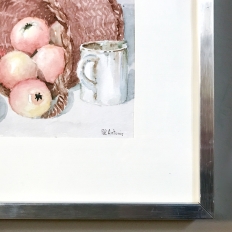 Mid-Century Hand Painted Watercolor Still Life by Pol Antonis